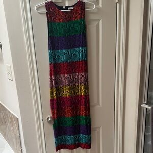 Colorful Striped Sleeveless Dress